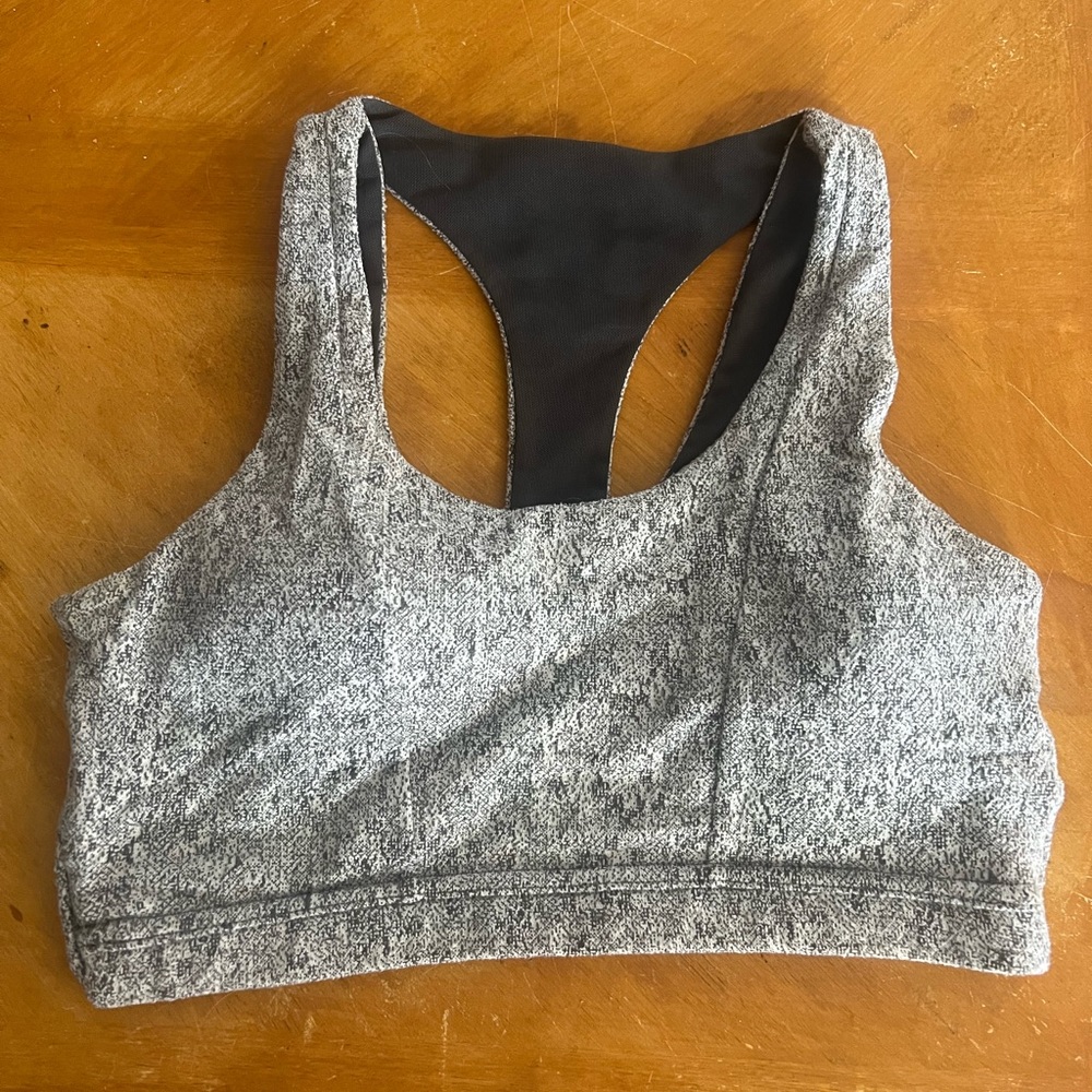 Grey and white soft gymshark sports bra